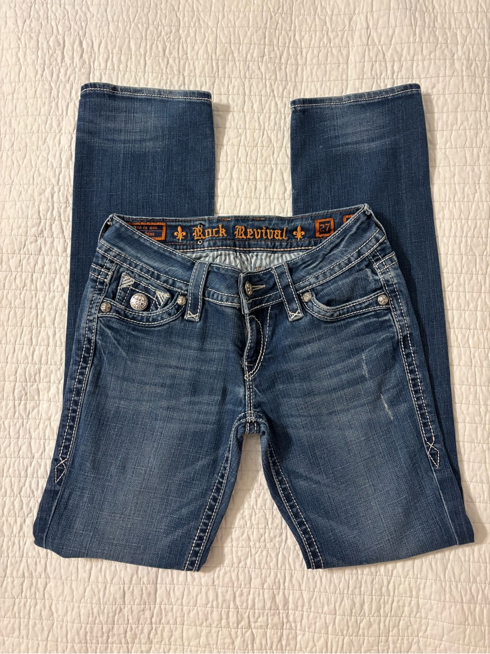 Rock Revival Women's Dark Blue Boot Cut Stretch Jeans